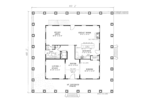 Floor Plan - Main Floor for Southern House Plan #17-280 - 5 bed, 5.5 bath