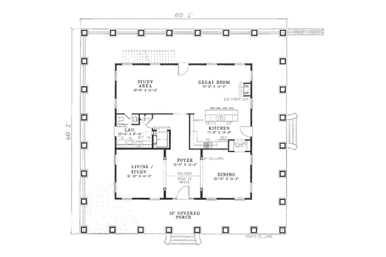 Floor Plan - Main Floor for Southern House Plan #17-280 - 5 bed, 5.5 bath