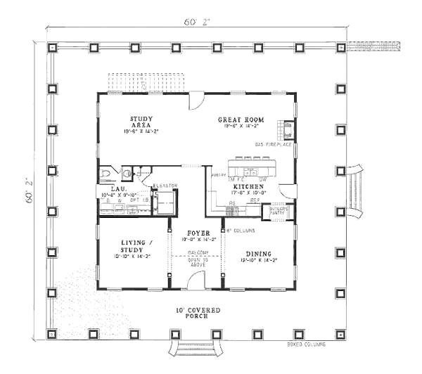 House Design - Southern Floor Plan - Main Floor Plan #17-280