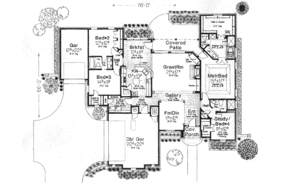 Floor Plan - Main Floor for Traditional House Plan #310-531 - 4 bed, 3 bath