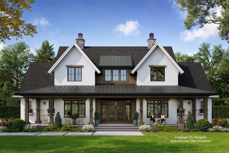 Architectural House Design - Exterior - Front Elevation 3 for Farmhouse House Plan #51-1240 - 4 bed, 3.5 bath