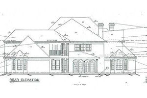 Exterior - Rear Elevation for European House Plan #141-222 - 5 bed, 5.5 bath