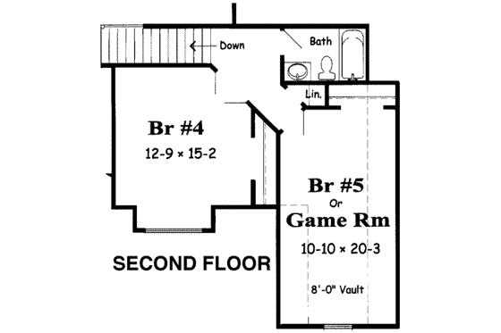 Floor Plan - Upper Floor for Traditional House Plan #329-127 - 5 bed, 3 bath