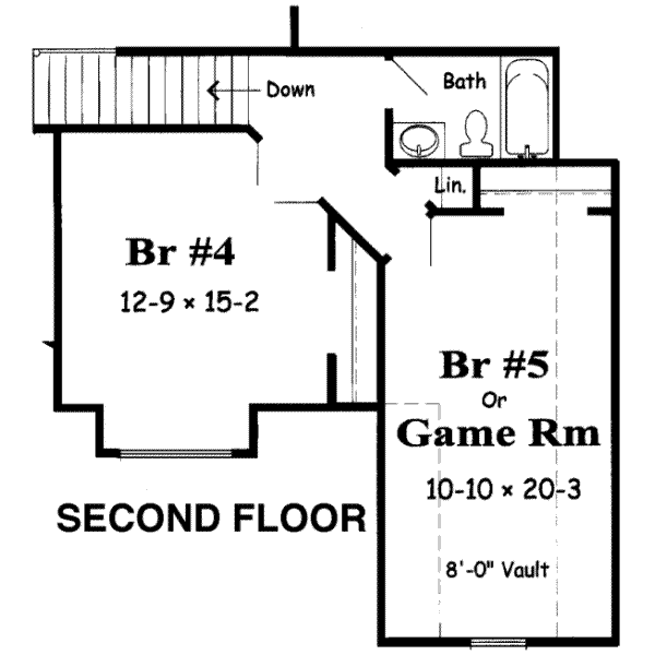 Traditional Floor Plan - Upper Floor Plan #329-127