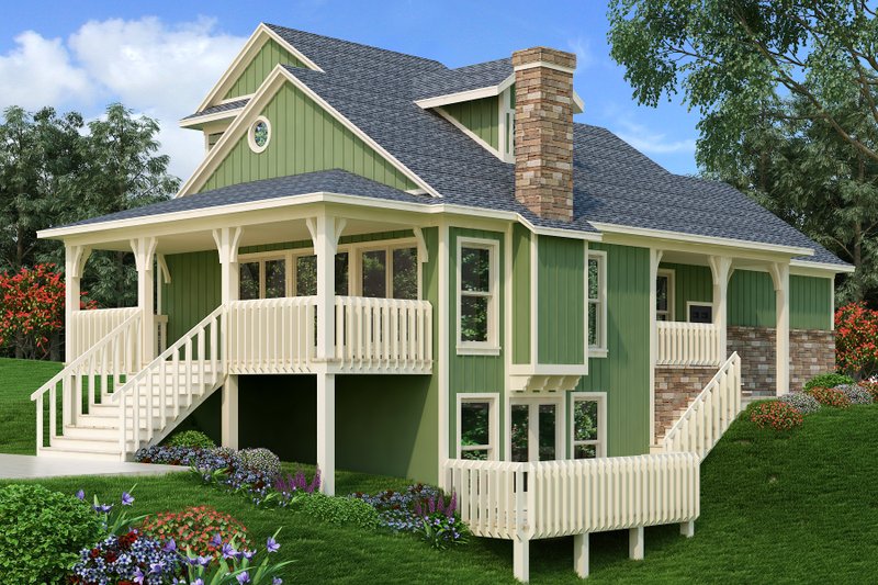 House Blueprint - Exterior - Rear Elevation for Craftsman House Plan #45-591 - 3 bed, 3 bath