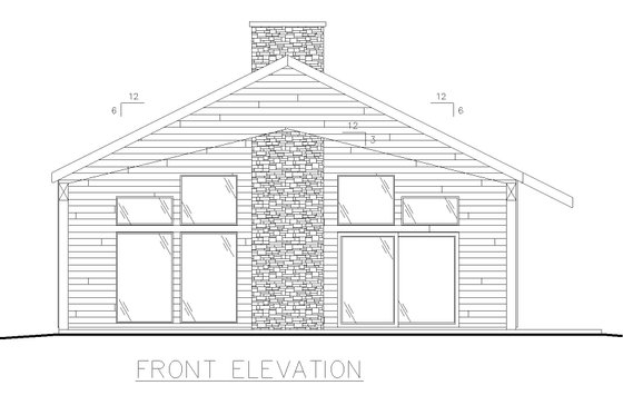 Exterior - Front Elevation 3 for Modern House Plan #117-969 - 2 bed, 2 bath