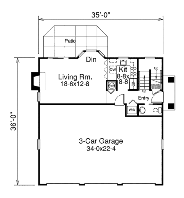 Cottage Floor Plan - Main Floor Plan #57-350