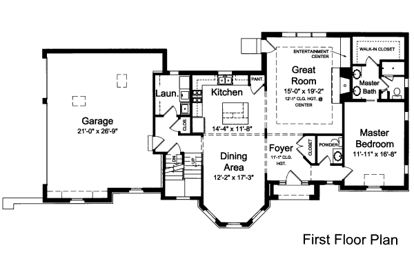 House Plan Design - European Floor Plan - Main Floor Plan #46-465