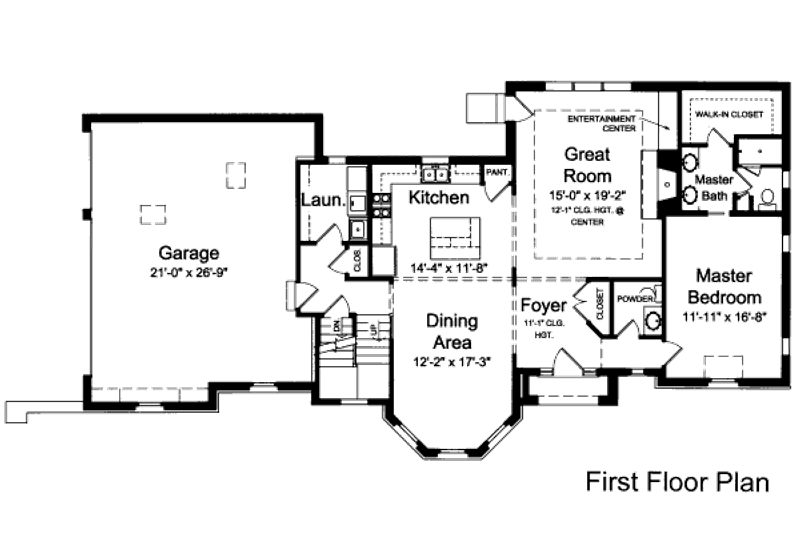 Dream House Plan - Floor Plan - Main Floor for European House Plan #46-465 - 3 bed, 2.5 bath