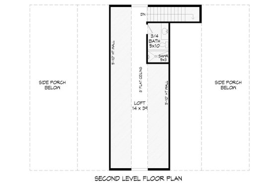 Floor Plan - Upper Floor for Farmhouse House Plan #932-31, 1 bath