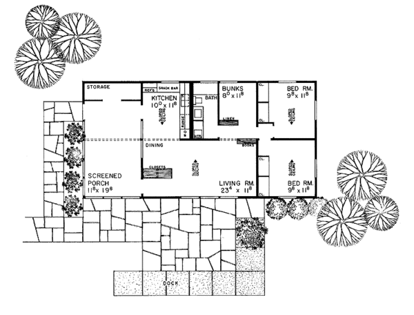 Architectural House Design - Ranch Floor Plan - Main Floor Plan #72-525