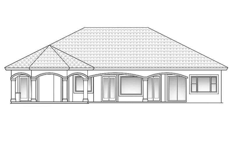 Home Plan - Exterior - Rear Elevation for Mediterranean House Plan #1017-86 - 3 bed, 3 bath