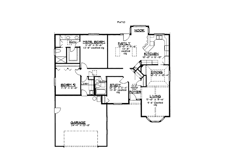 Dream House Plan - Floor Plan - Main Floor for Ranch House Plan #997-27 - 2 bed, 2 bath