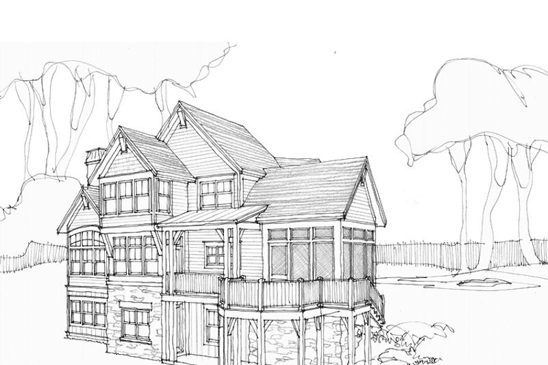Home Plan - Exterior - Rear Elevation 1 for Craftsman House Plan #928-219 - 3 bed, 3 bath