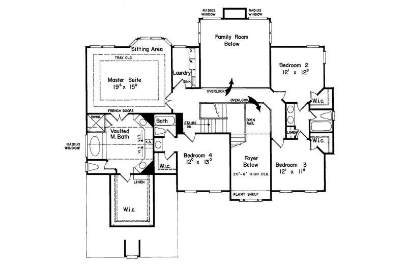 Home Plan - Floor Plan - Upper Floor for Colonial House Plan #927-223 - 5 bed, 4 bath