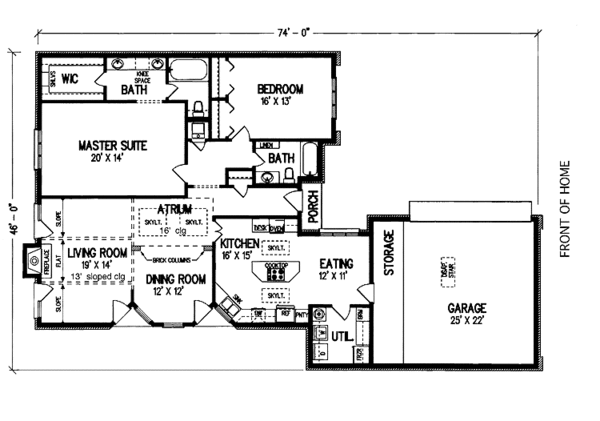 Architectural House Design - Traditional Floor Plan - Main Floor Plan #45-498