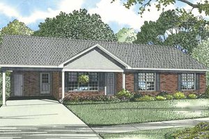 Ranch Exterior - Front Elevation Plan #17-3297