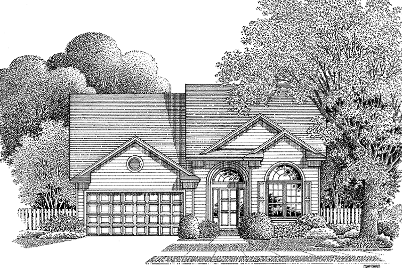 Architectural House Design - Exterior - Front Elevation 3 for Country House Plan #999-59 - 3 bed, 2.5 bath