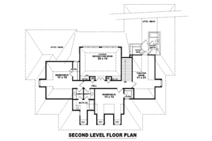 Floor Plan - Upper Floor for Southern House Plan #81-1326 - 4 bed, 4 bath