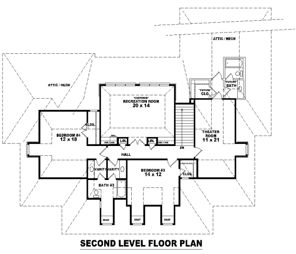 Southern Floor Plan - Upper Floor Plan #81-1326