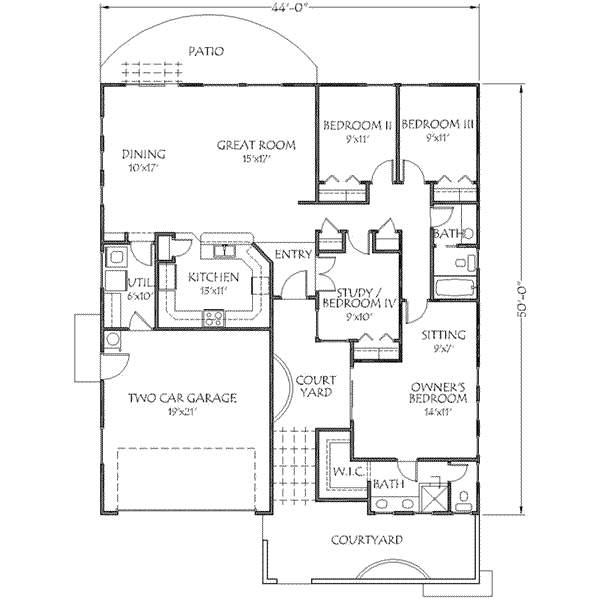 Adobe / Southwestern Floor Plan - Main Floor Plan #24-196