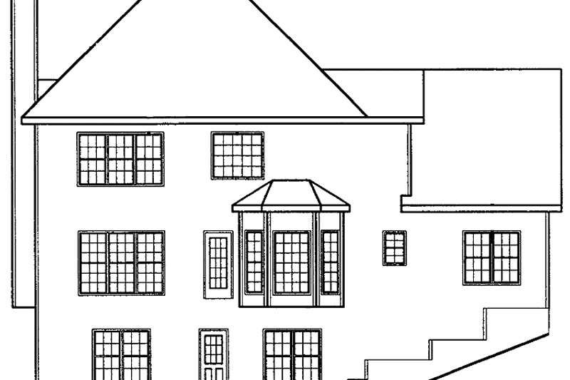House Blueprint - Exterior - Rear Elevation for Colonial House Plan #927-48 - 4 bed, 3 bath