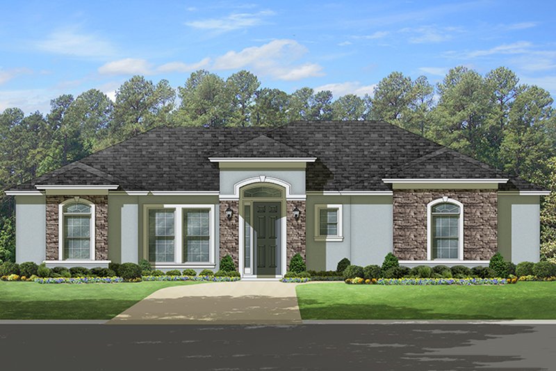 Home Plan - Mediterranean Exterior - Front Elevation Plan #1058-112