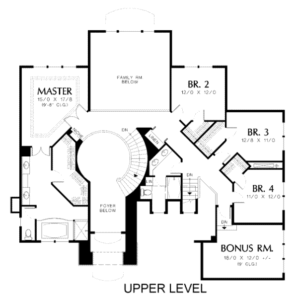 Architectural House Design - Mediterranean Floor Plan - Upper Floor Plan #48-181