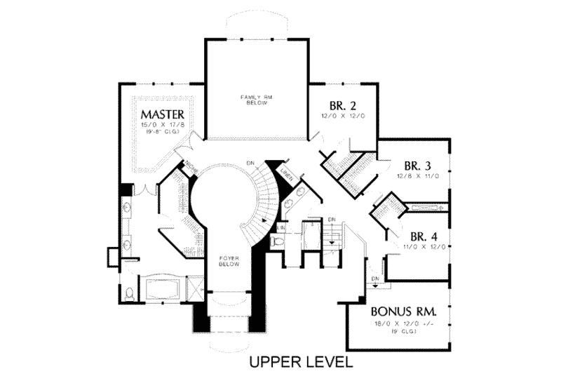 Home Plan - Floor Plan - Upper Floor for Mediterranean House Plan #48-181 - 6 bed, 2.5 bath