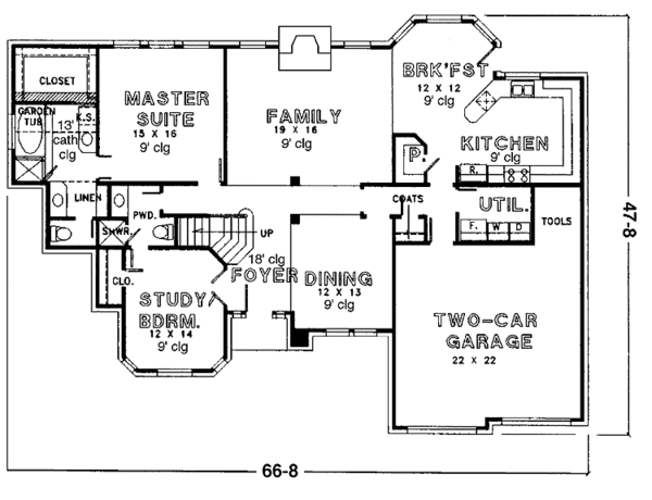 House Plan Design - Traditional Floor Plan - Main Floor Plan #974-32