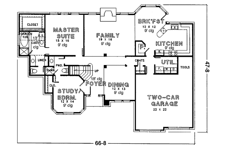 Dream House Plan - Floor Plan - Main Floor for Traditional House Plan #974-32 - 3 bed, 3 bath