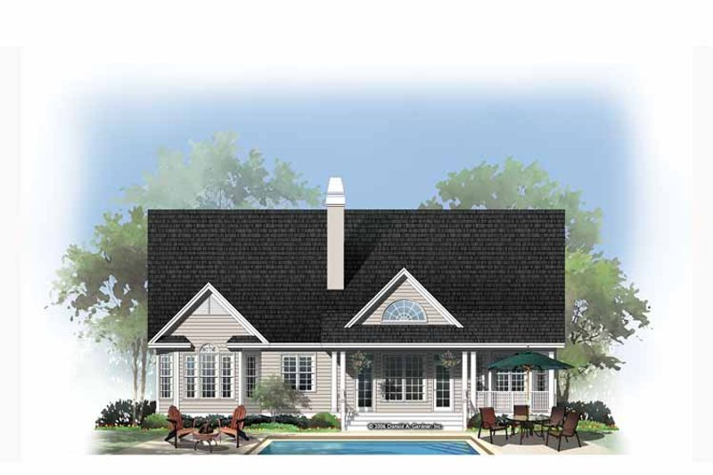 Home Plan - Exterior - Rear Elevation 1 for Country House Plan #929-888 - 5 bed, 4 bath