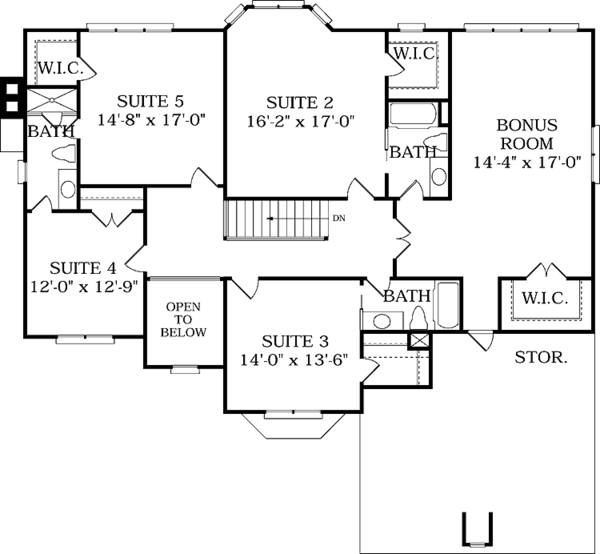 Dream House Plan - Colonial Floor Plan - Upper Floor Plan #453-223