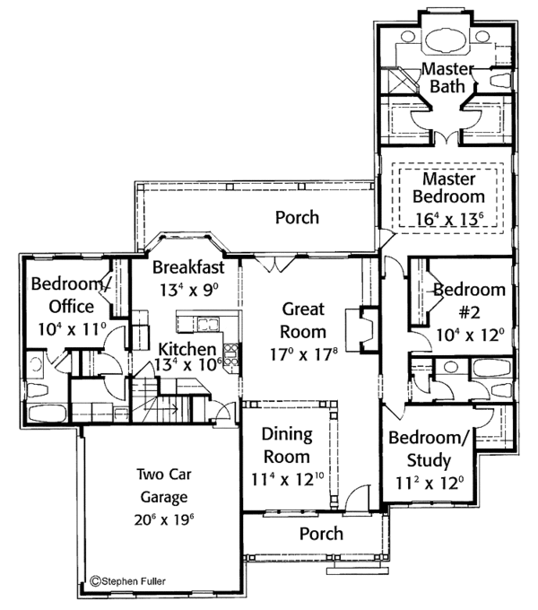 House Design - Country Floor Plan - Main Floor Plan #429-86