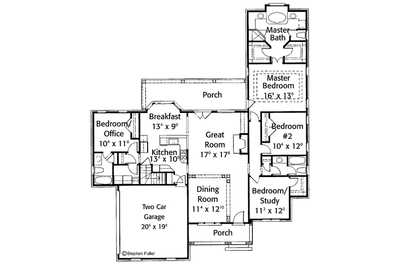 Home Plan - Floor Plan - Main Floor for Country House Plan #429-86 - 4 bed, 3 bath