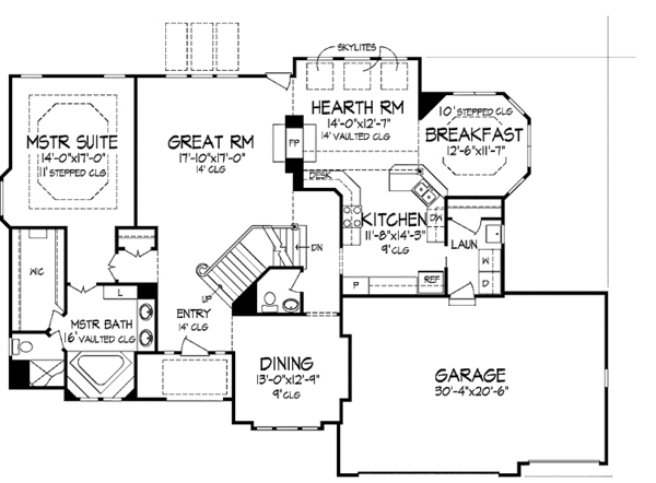 Architectural House Design - Traditional Floor Plan - Main Floor Plan #320-930