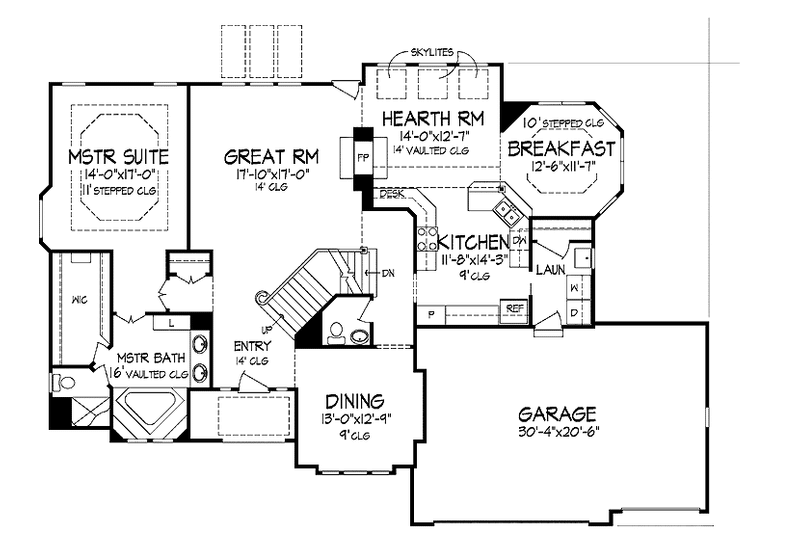 Dream House Plan - Floor Plan - Main Floor for Traditional House Plan #320-930 - 4 bed, 3.5 bath