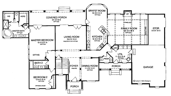 Architectural House Design - Classical Floor Plan - Main Floor Plan #952-93