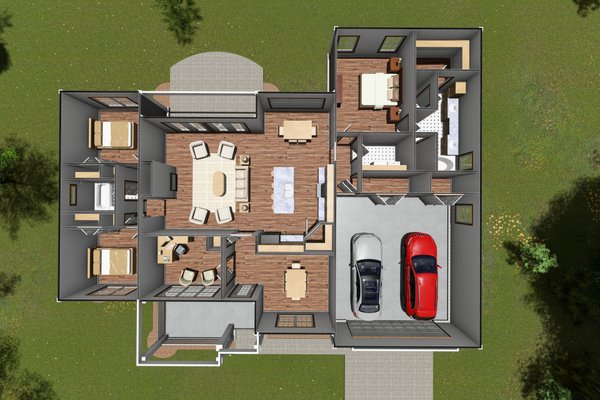 House Blueprint - Cottage Floor Plan - Main Floor Plan #513-2193
