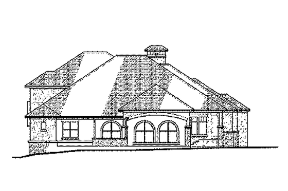 Exterior - Rear Elevation for Mediterranean House Plan #120-216 - 5 bed, 6.5 bath