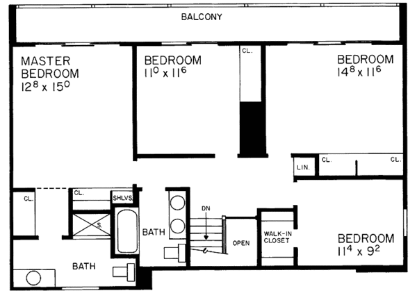 Home Plan - Country Floor Plan - Upper Floor Plan #72-748