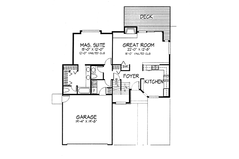 Dream House Plan - Floor Plan - Main Floor for Prairie House Plan #320-1007 - 3 bed, 2.5 bath