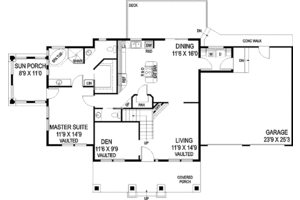 Floor Plan - Main Floor for Country House Plan #60-832 - 3 bed, 2.5 bath
