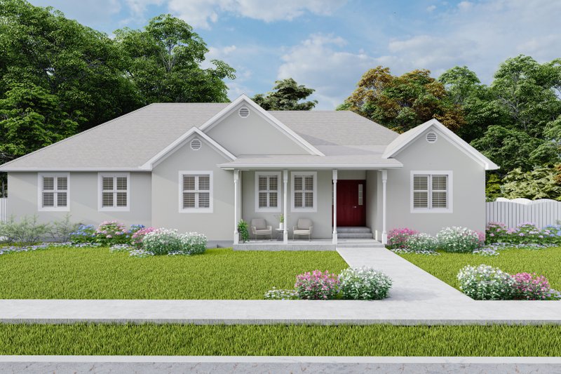 House Blueprint - Ranch Exterior - Front Elevation Plan #1060-258