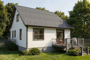 Exterior - Rear Elevation for Bungalow House Plan #79-206 - 3 bed, 2 bath