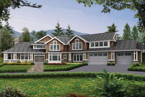 Exterior - Front Elevation 3 for Craftsman House Plan #132-346 - 5 bed, 4.5 bath