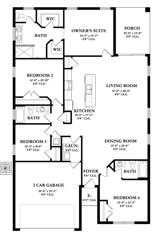Architectural House Design - Mediterranean Floor Plan - Main Floor Plan #1058-57