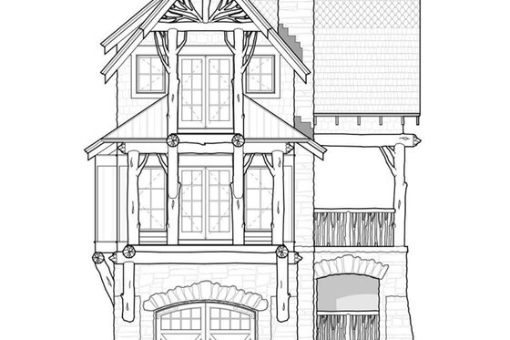 Exterior - Front Elevation 4 for Cabin House Plan #928-246 - 2 bed, 1.5 bath