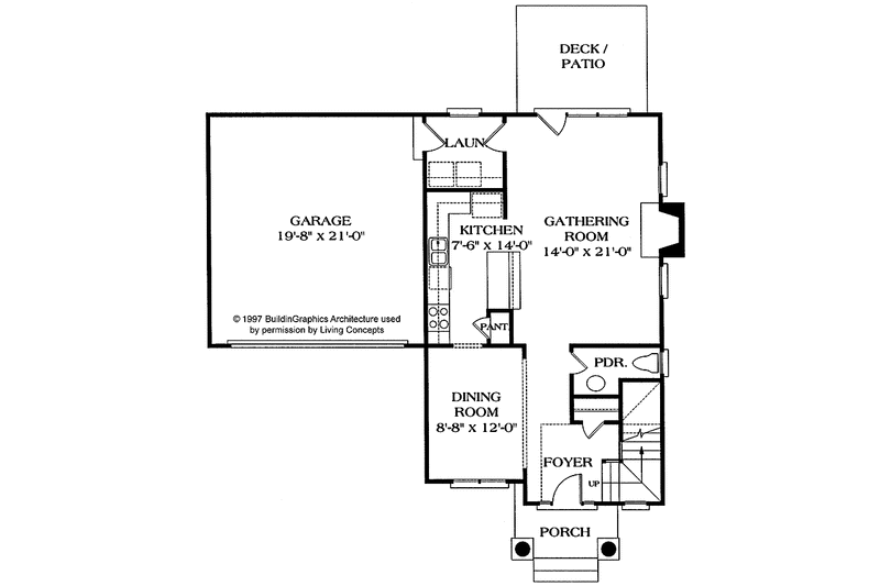 Dream House Plan - Floor Plan - Main Floor for Bungalow House Plan #453-200 - 3 bed, 2.5 bath