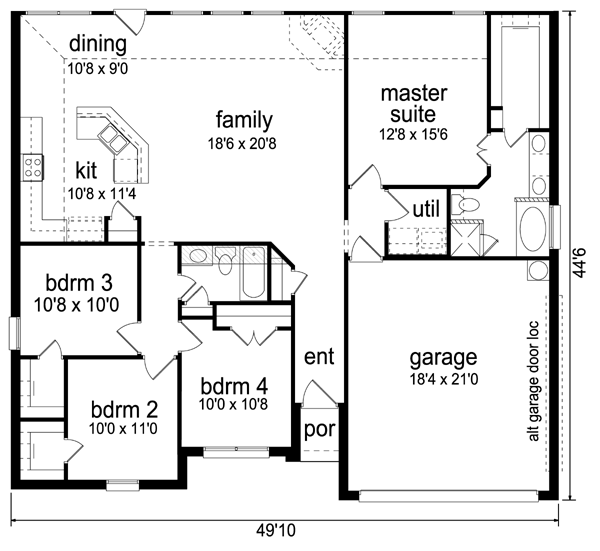 Home Plan - Traditional Floor Plan - Main Floor Plan #84-553